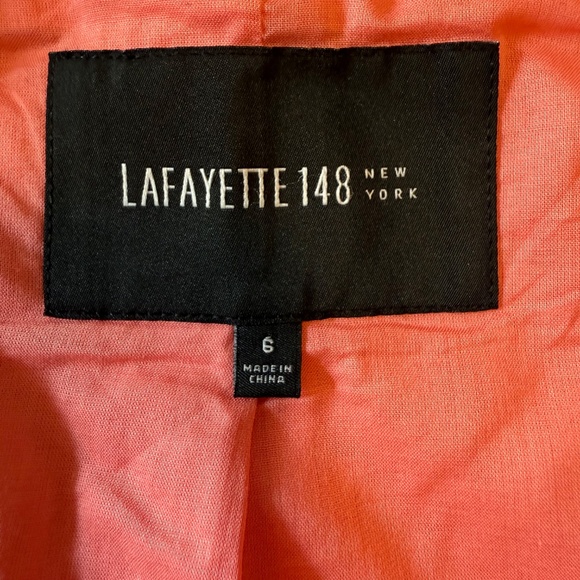 Lafayette 148 Coral Front Zip Cotton Blend Jacket Size 6 - Picture 9 of 10